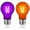 Luxrite A19 LED Edison Purple and Orange Light Bulbs 4.5W 60W Equivalent Clear Glass E26 Base LR21721 LR21726-1PC - alternate 1